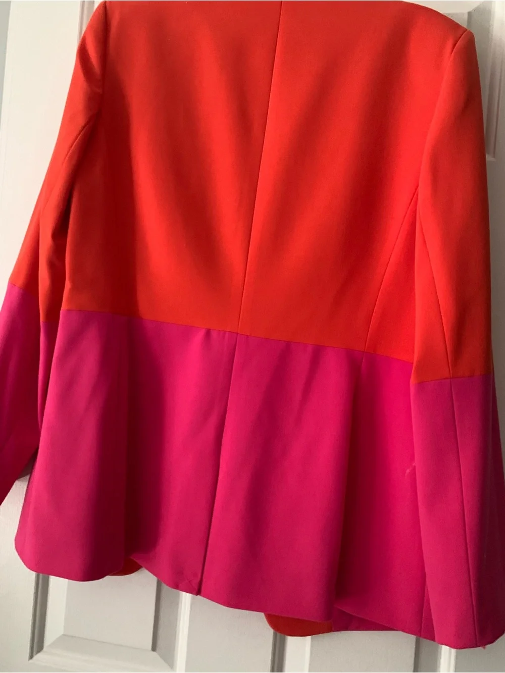 Tahari ASL Orange and Pink Colorblock Blazer - Picture 5 of 5